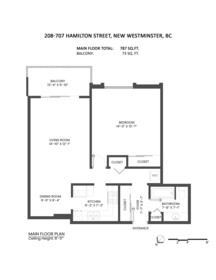 Hallway Photo of 208 707 Hamilton Street, New Westminster, BC