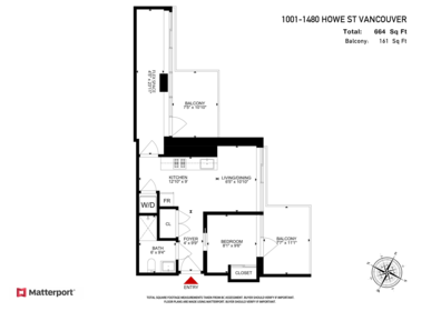 Powder Room Photo of 1001 1480 Howe Street, Vancouver, BC