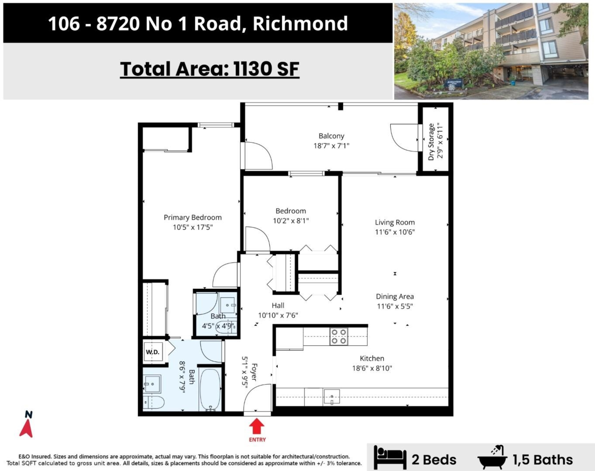 Exterior Rear Photo of 106 8720 No. 1 Road, Richmond, BC