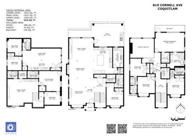 Basement Recreation Room Photo of 819 Cornell Avenue, Coquitlam, BC