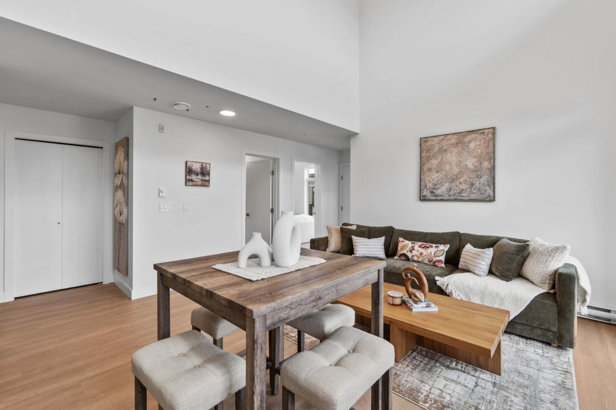 Living Room Photo of 307 33820 South Fraser Way, Abbotsford, BC