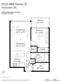 Basement Recreation Room Photo of 2102 888 Homer Street, Vancouver, BC