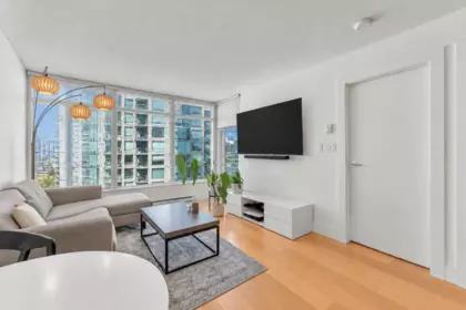 Living Room Photo of 2102 888 Homer Street, Vancouver, BC