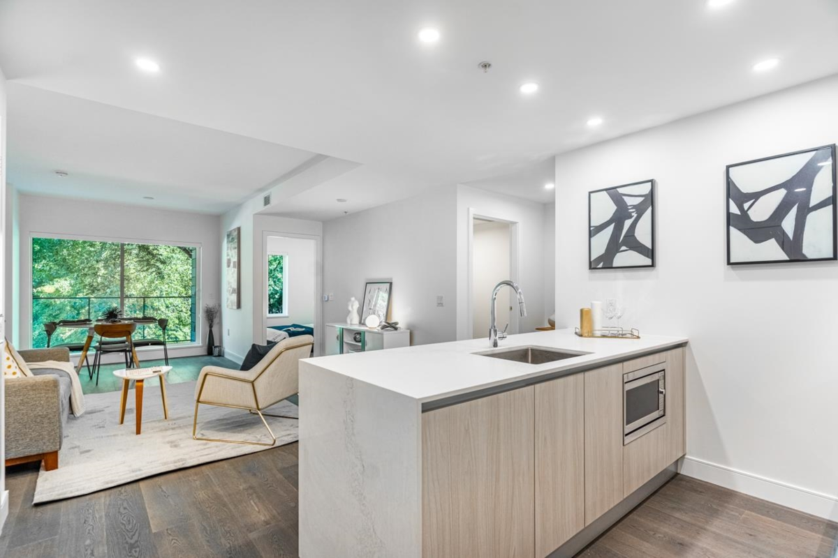 Kitchen Island Photo of 209 488 W 58th Avenue, Vancouver, BC