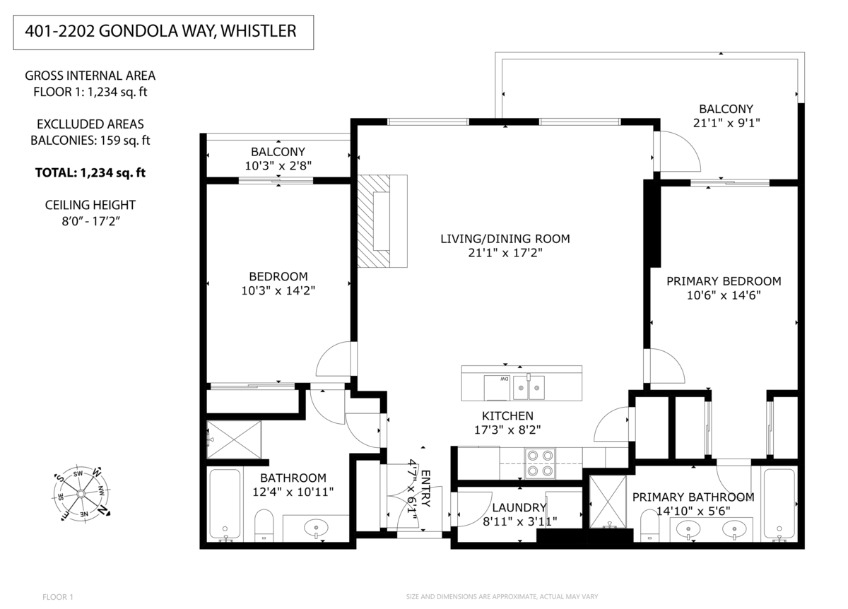 Entry Foyer Photo of 401 2202 Gondola Way, Whistler, BC