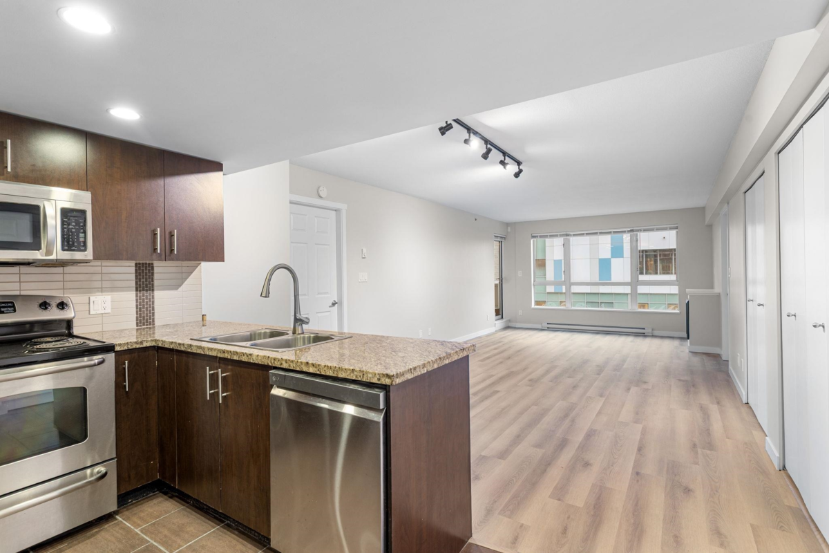 Living Room Photo of 303 200 Keary Street, New Westminster, BC