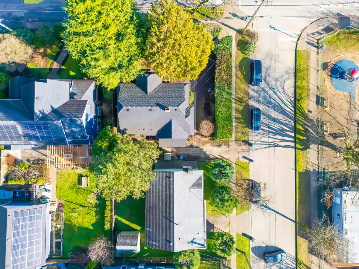 Aerial View of 726 Tenth Street, New Westminster, BC