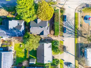 Aerial View of 726 Tenth Street, New Westminster, BC