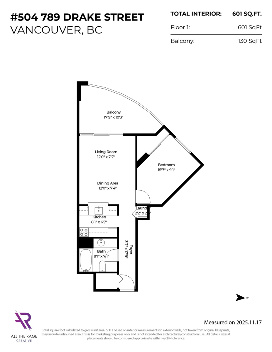 Entry Foyer Photo of 504 789 Drake Street, Vancouver, BC