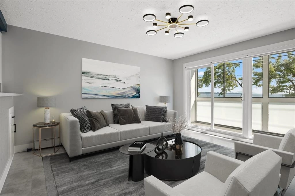 Living Room Photo of 110 14881 Marine Drive, White Rock, BC