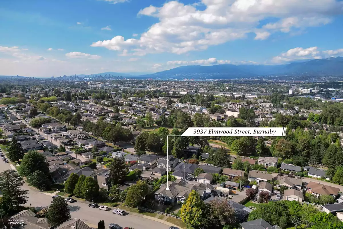 Aerial View of 3937 Elmwood Street, Burnaby, BC