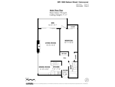 Basement Recreation Room Photo of 309 1855 Nelson Street, Vancouver, BC