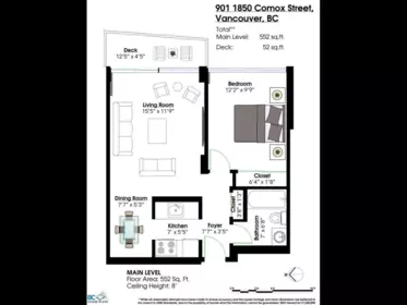 Basement Recreation Room Photo of 901 1850 Comox Street, Vancouver, BC