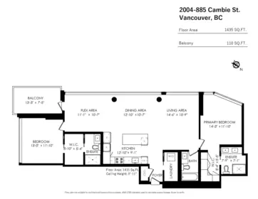 Aerial View of 2004 885 Cambie Street, Vancouver, BC