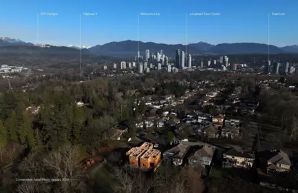 Aerial View of 1 7609 Coldicutt Street, Burnaby, BC
