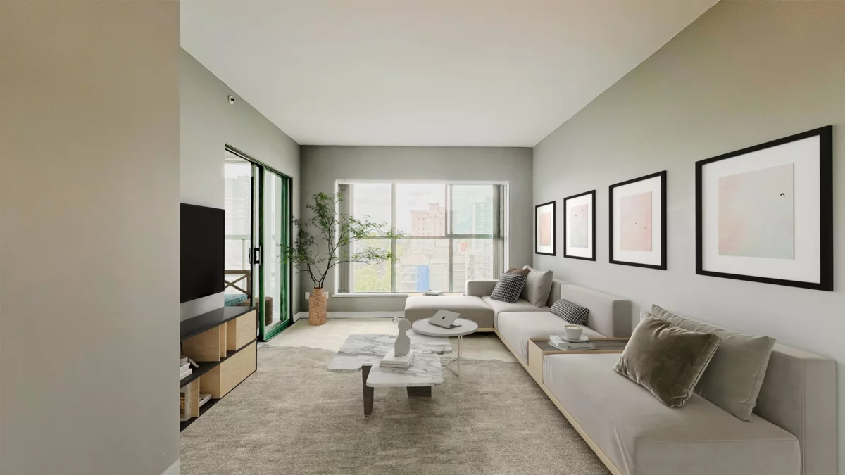 Living Room Photo of 1206 909 Burrard Street, Vancouver, BC
