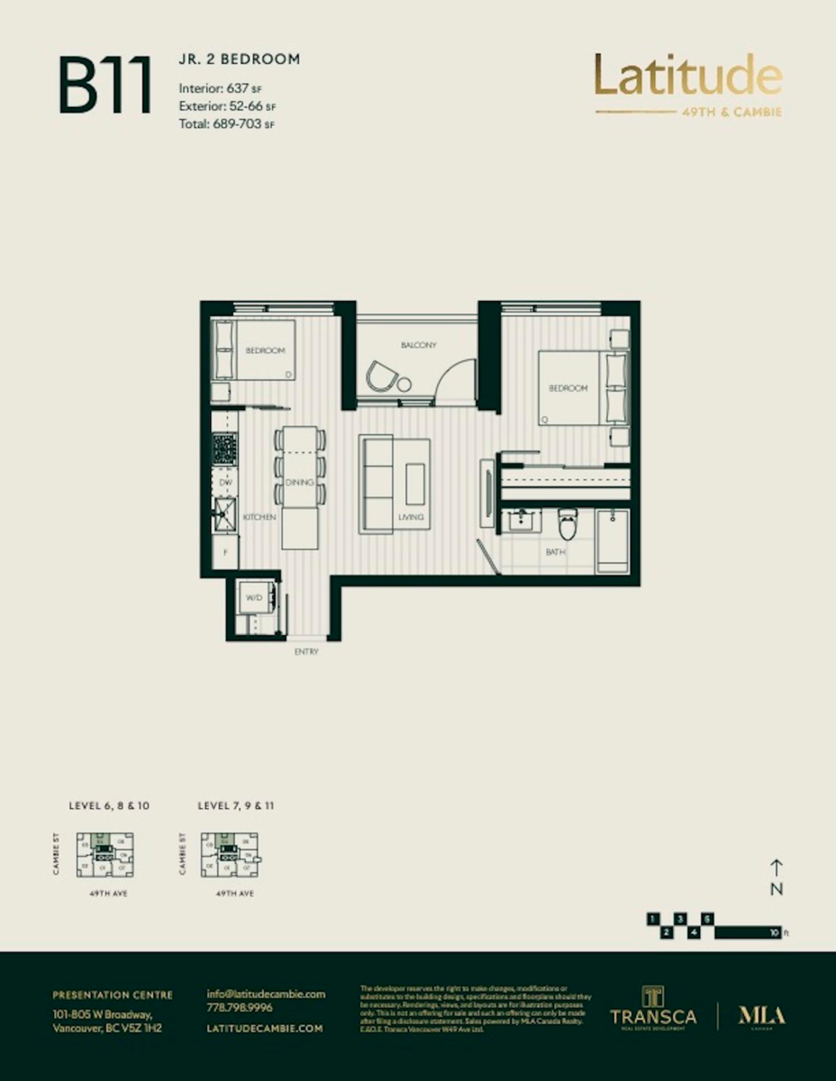 Primary Bedroom Photo of 604 481 W 49th Avenue, Vancouver, BC