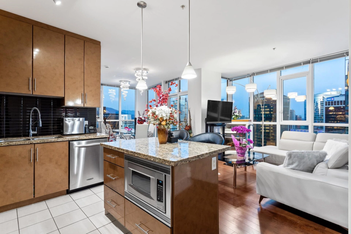 Exterior Rear Photo of 3303 1189 Melville Street, Vancouver, BC