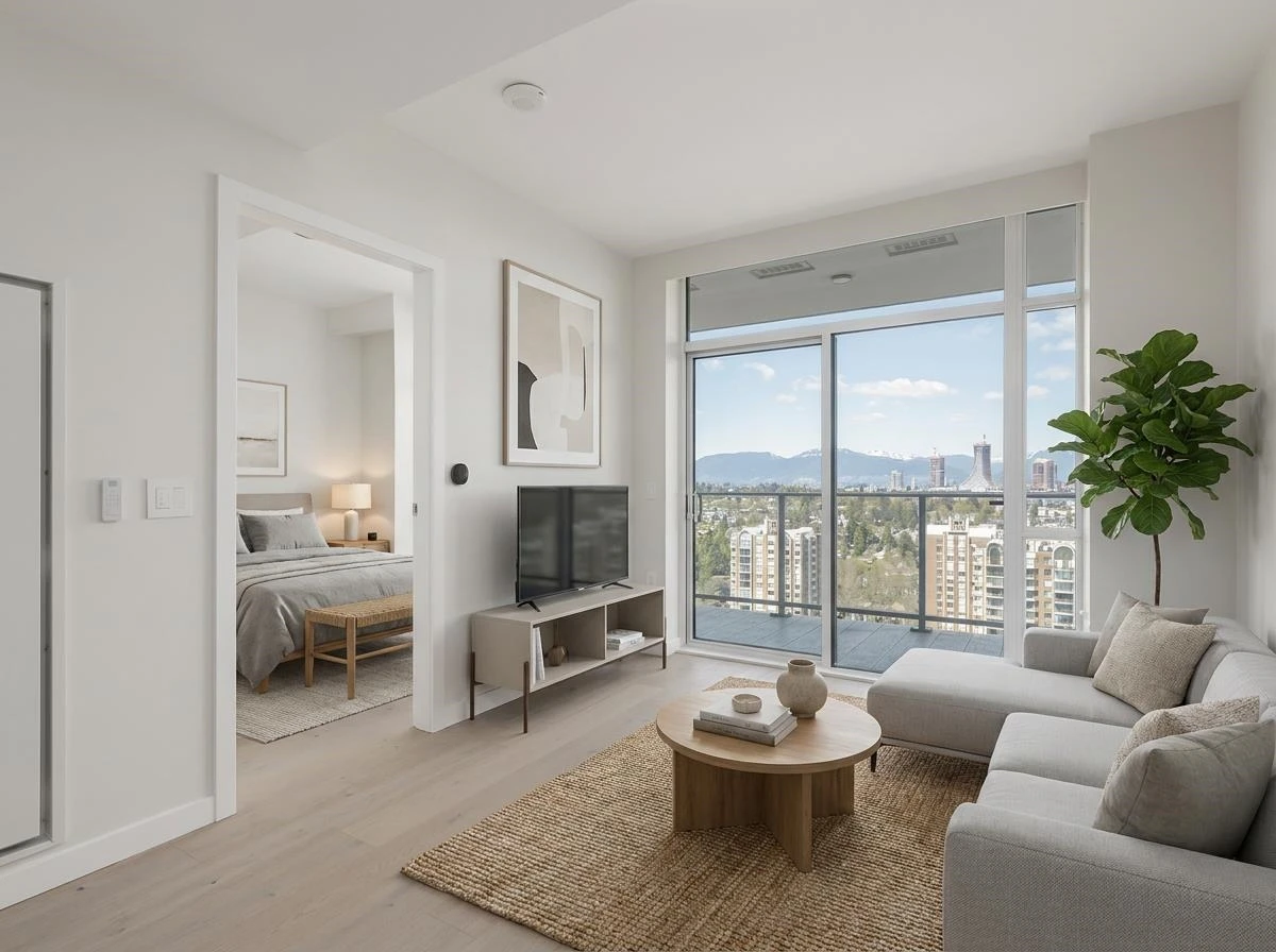 Family Room Photo of 2501 7433 Cambie Street, Vancouver, BC
