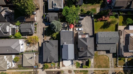 Aerial View of 1 60 E 17th Avenue, Vancouver, BC