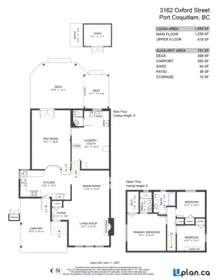 Aerial View of 3162 Oxford Street, Port Coquitlam, BC