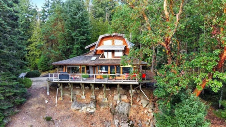 Aerial View of 476 Marine Drive, Mayne Island, BC