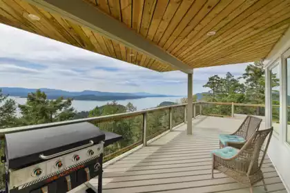 Aerial View of 356 East West Road, Mayne Island, BC