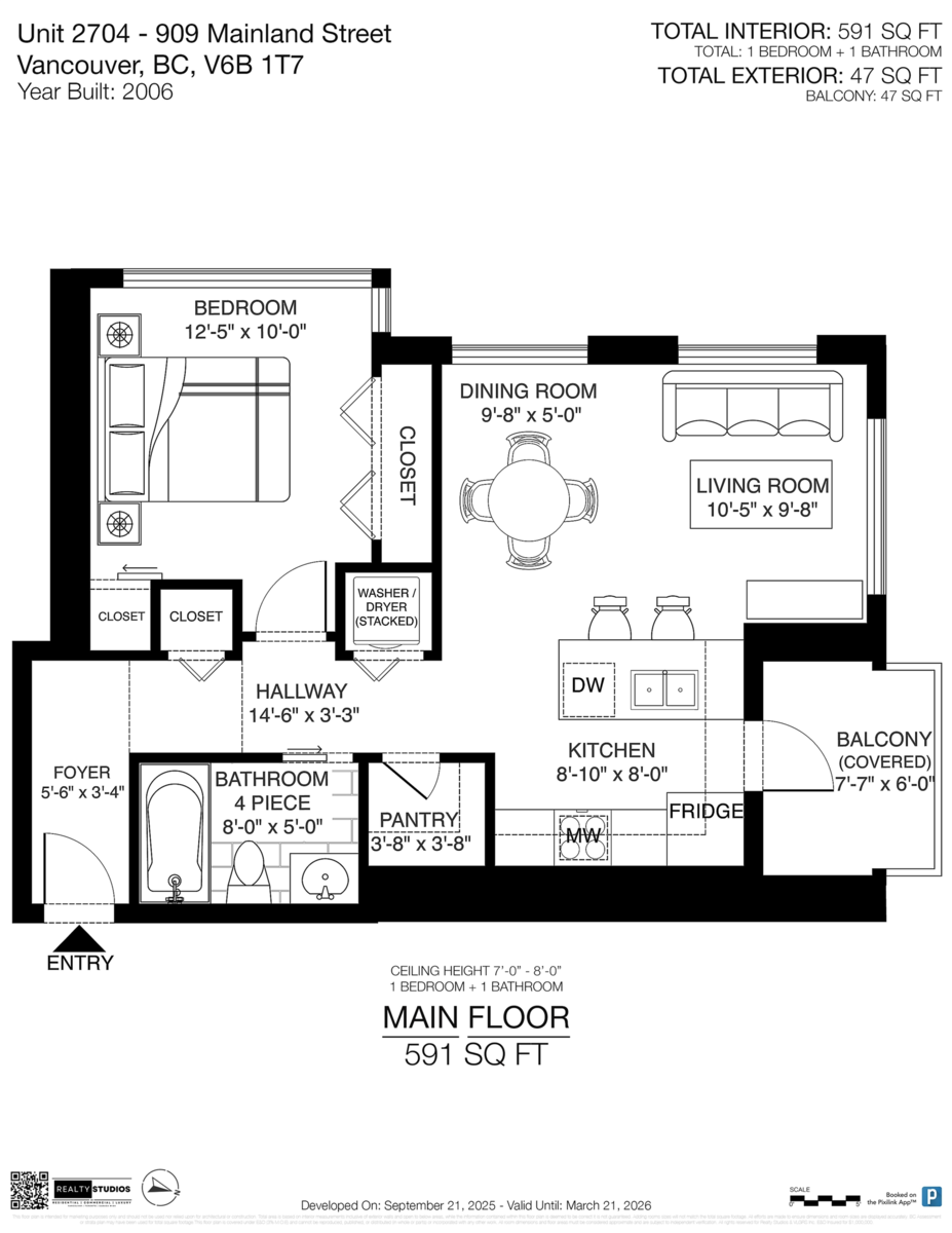 Bedroom 2 Photo of 2704 909 Mainland Street, Vancouver, BC