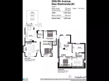 Aerial View of 2206 Eighth Avenue, New Westminster, BC