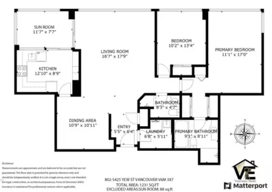 Entry Foyer Photo of 802 5425 Yew Street, Vancouver, BC