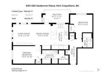 Loft / Bonus Room Photo of 211 550 Seaborne Place, Port Coquitlam, BC