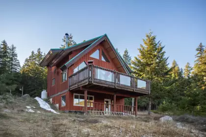 Aerial View of 3492 Blackwater Road, D'Arcy, BC