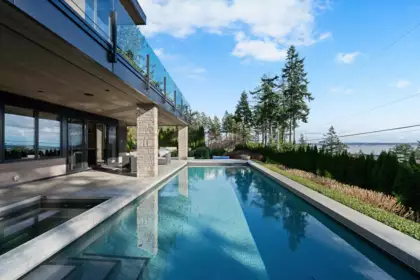 Aerial View of 4799 Clovelly Walk, West Vancouver, BC