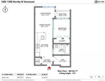 Basement Recreation Room Photo of 1605 1308 Hornby Street, Vancouver, BC