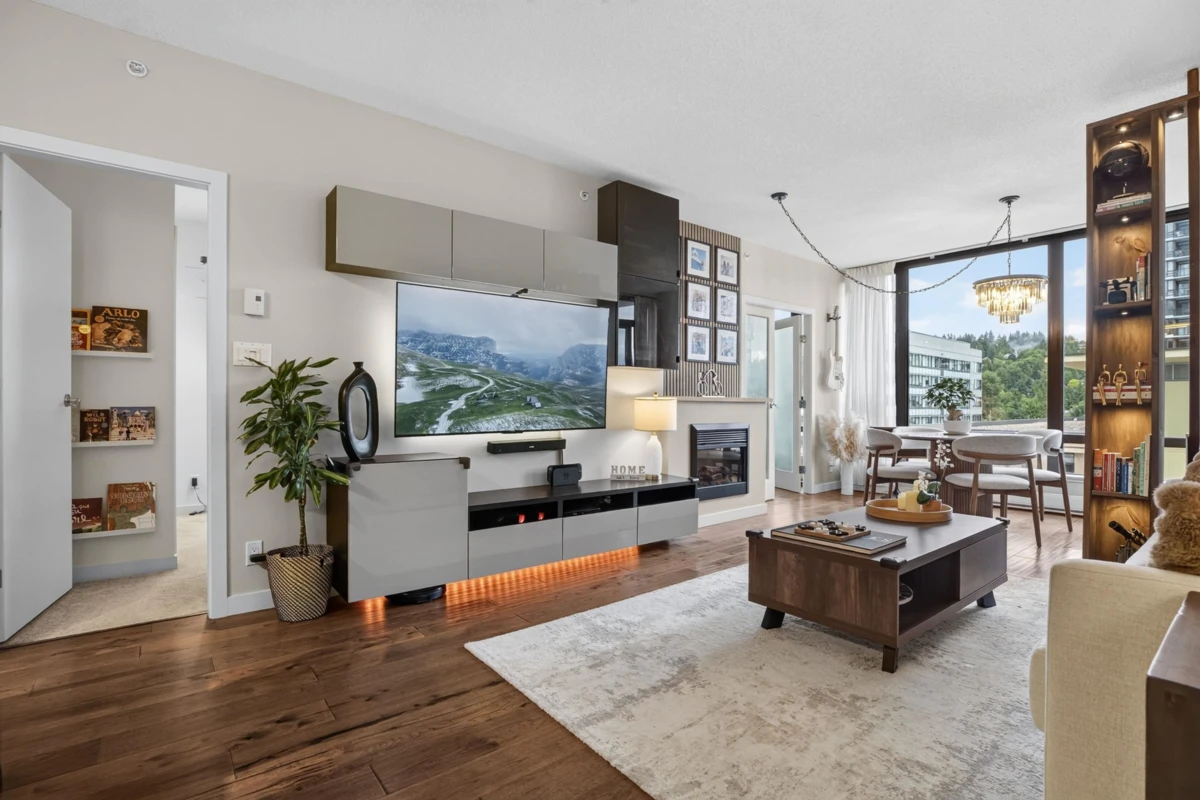 Living Room Photo of 903 110 Brew Street, Port Moody, BC