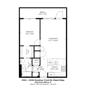 Aerial View of 504 22265 Dewdney Trunk Road, Maple Ridge, BC