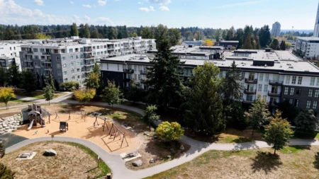 Aerial View of 216 13933 105 Boulevard, Surrey, BC