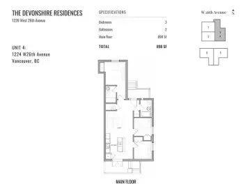 4 1226 W 26th Avenue, Vancouver, BC, Vancouver — Townhouse for sale