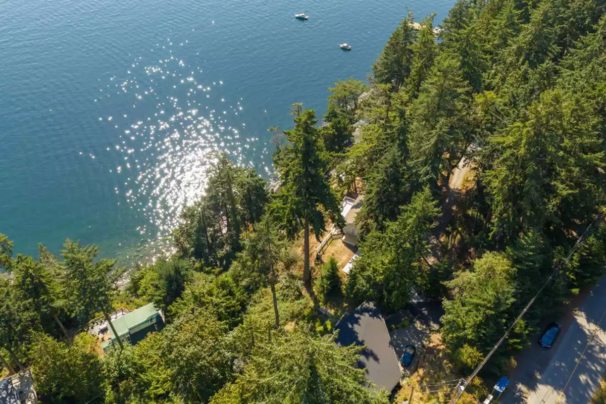 Aerial View of 1485 Webb Road, Bowen Island, BC