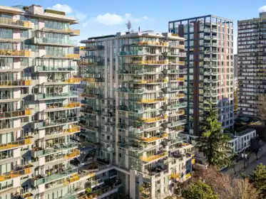 Aerial View of 1401 1365 Davie Street, Vancouver, BC