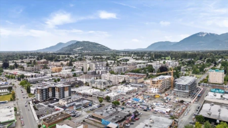 Aerial View of 211 45749 Spadina Avenue, Chilliwack, BC