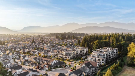 Aerial View of 507 5380 Tyee Lane, Chilliwack, BC