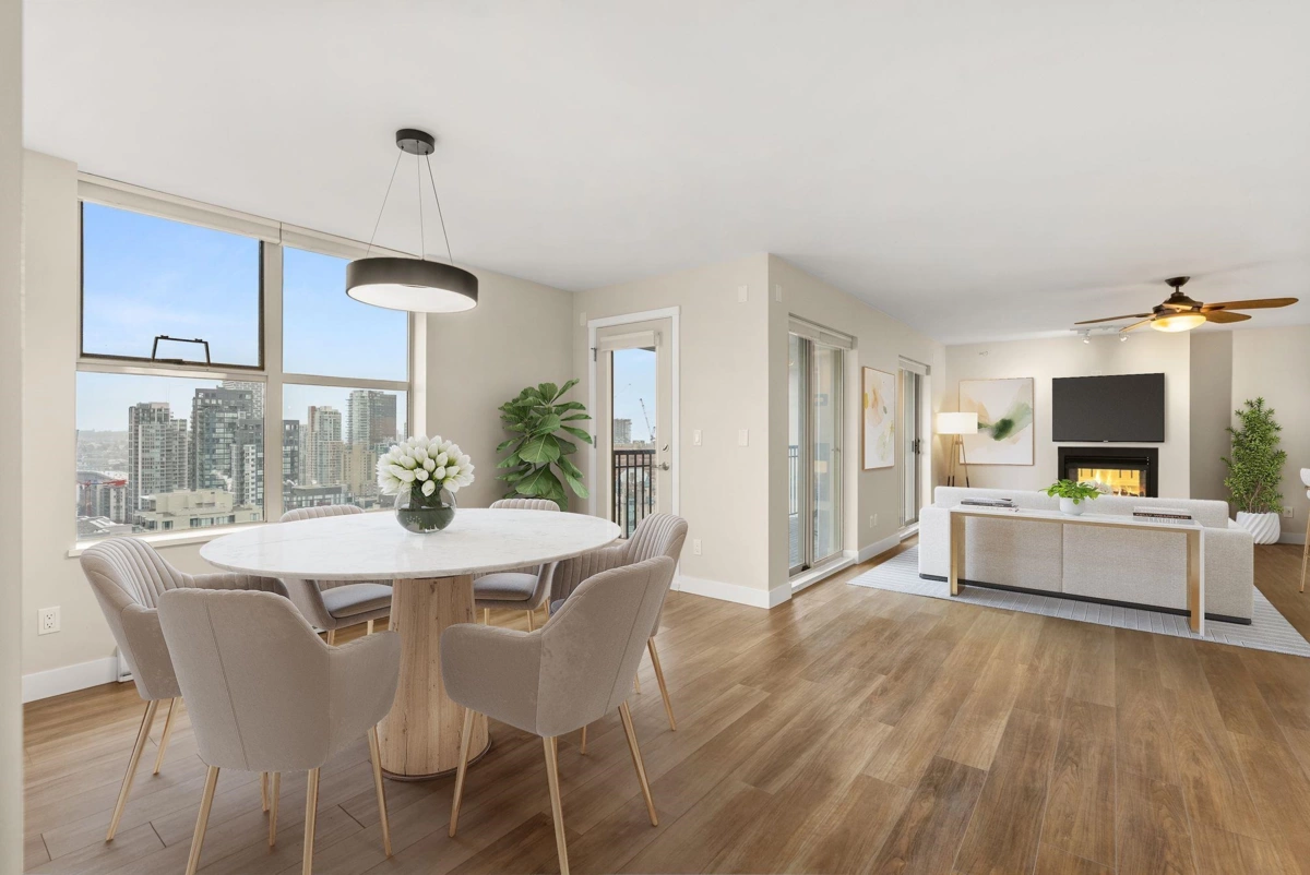 Dining Area Photo of 2901 969 Richards Street, Vancouver, BC