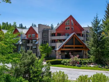 Front exterior of 211 2050 Lake Placid Road, Whistler, BC