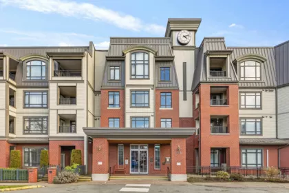 Front exterior of 404 8880 202 Street, Langley, BC