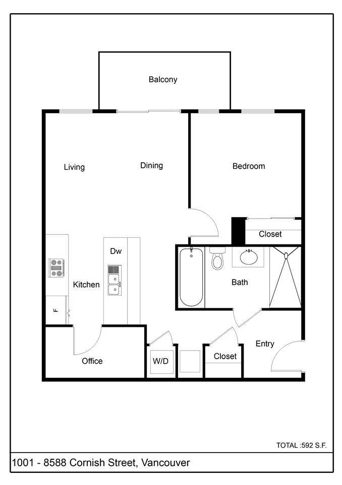 Primary Bedroom Photo of 1001 8588 Cornish Street, Vancouver, BC