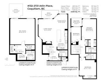 Playground / Recreational Area Near 132 2721 Atlin Place, Coquitlam, BC