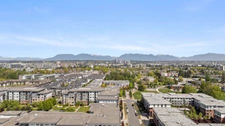 Aerial View of 518 9311 Alexandra Road, Richmond, BC