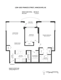 Outdoor Patio Photo of 1204 1833 Frances Street, Vancouver, BC