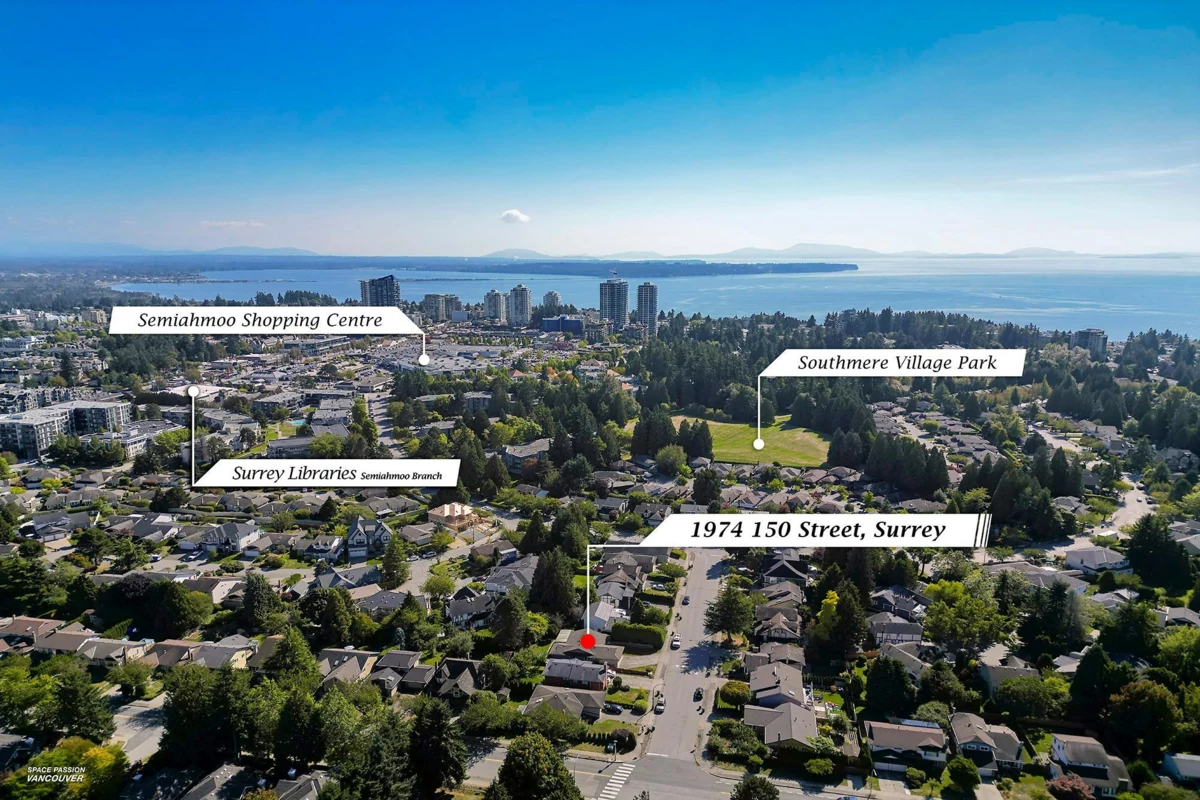 Aerial View of 1974 150 Street, Surrey, BC